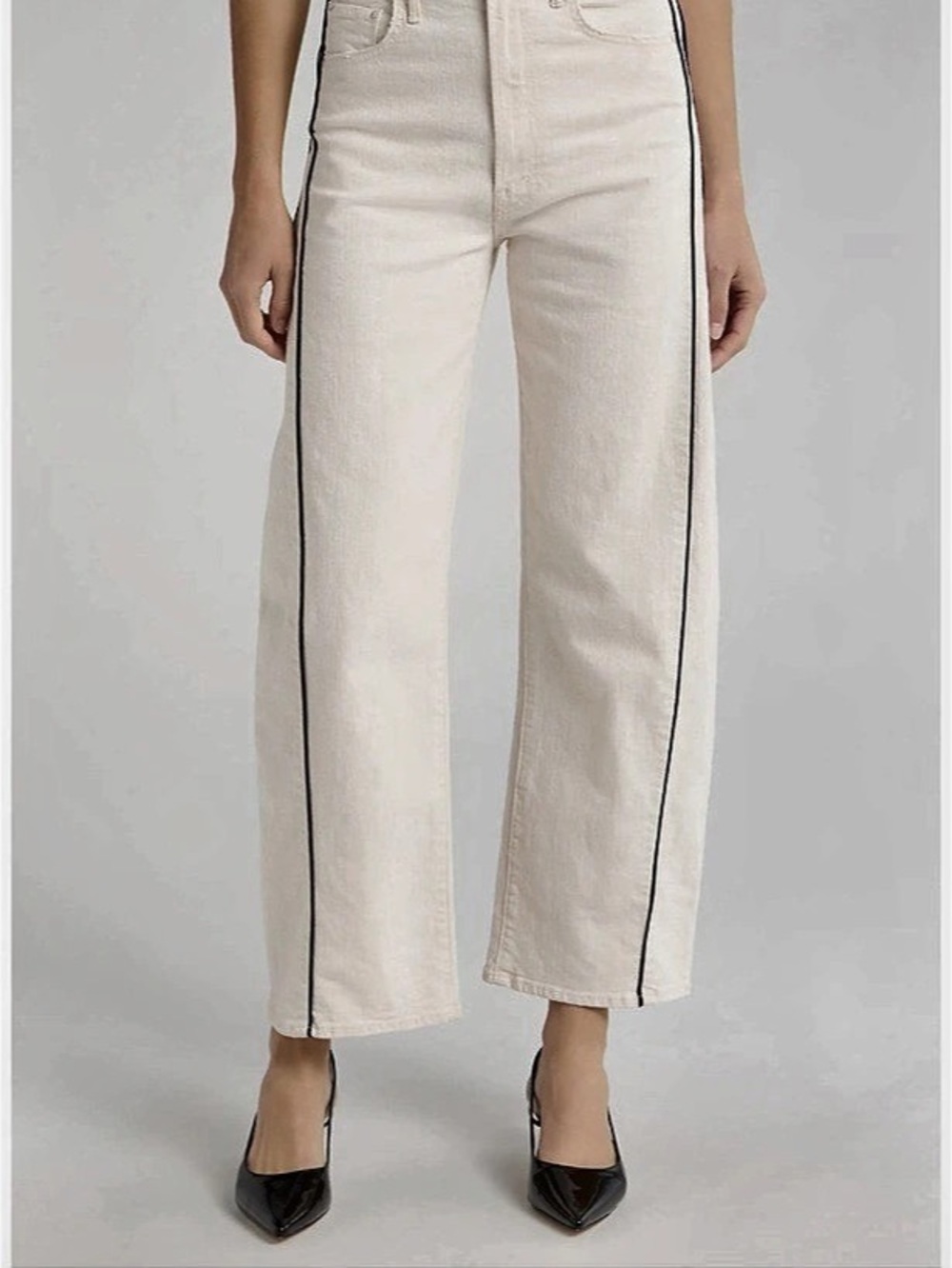 MOTHER The Half-Piped Ankle Cream Piped Ankle Jeans Waist 29 NWT